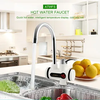 ATWFS Электрический кухонный водонагреватель Кран Мгновенный водонагреватель Кран для холодного нагрева Проточный водонагреватель без резервуара