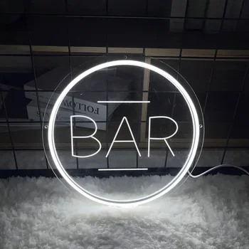 Bar Логотип Неоновая гравировка Персонализация знака Индивидуальные неоновые огни для украшения баров Светодиодные светящиеся буквы на декоре стены