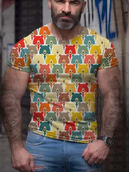 Bears Pride Футболка Летние мужские футболки с 3D-печатью для топов Красочная Лучшая он его дыра ЛГБТ3D печатная футболка