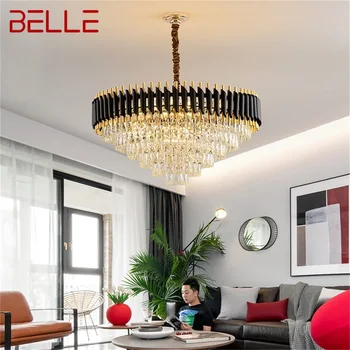 BELLE Черная люстра Светильники Постмодернистская роскошная хрустальная подвесная лампа Домашний светодиодный для гостиной Столовая