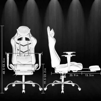 BestOffice Эргономичный офис, Игровое кресло для ПК Дешевое настольное кресло Executive PU Leather Компьютерное кресло Поясничный Женщины, Мужчины (Белый)