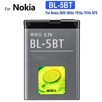 BL-5BT Аккумулятор 870 мАч для мобильного телефона Nokia 2608 2600c 7510a 7510s N75 Батарея