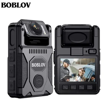 BOBLOV M7 128 ГБ GPS Полицейская нательная камера 180 градусов Поворотный объектив Камера безопасности 4000 мАч 15 часов Запись DVR Мини-камеры