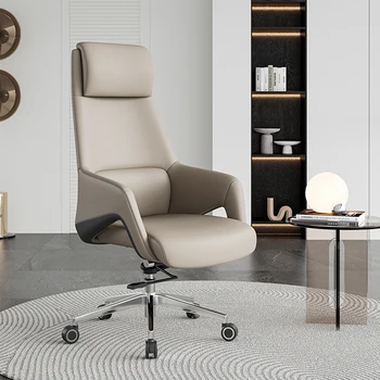 Boss Офисный стул Кожаный регулируемый поворотный Простой Современный Расслабляющий Nordic Comfort Офисные стулья Пол Мебель Sedia Ufficio
