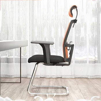 Boss Сетчатый офисный стул Опора для головы Комфортное чтение Ножки с металлическим каркасом Офисные стулья в общежитии Эластичные Sillas De Oficina Мебель