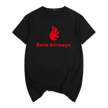 Buta Airways Логотип Азербайджанских Авиалиний Футболка с коротким рукавом Хлопок Мужская футболка Новая футболка Женская унисекс Мода