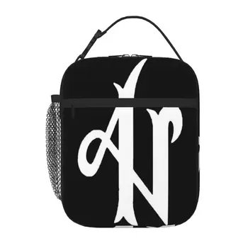 Camiseta Negra Adexe Y Nau Logo 100 Algodon Tallas Lunch Tote Термосумка Термоконтейнер Детская сумка для еды