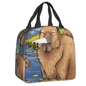 Capybaras Изолированная сумка для женщин Водонепроницаемый холодильник для домашних животных Термо Обед Тоут Офис Пикник Путешествия