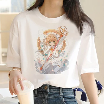 Cardcaptor Сакура топ женщины харадзюку смешная Y2K футболка девушка 2000-х одежда