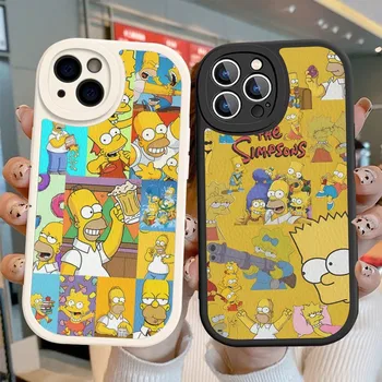 Cartoon The Homer S-Simpsons Чехол для телефона Hard Leather для iPhone 14 13 12 Mini 11 14 Pro Max Xs X Xr 7 8 Plus Fundas