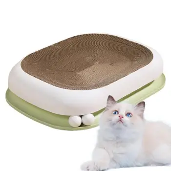 Cat Scratch Pad Recycle Гофрированная когтеточка Долговечная мебель 2 в 1 овальной формы Когтеточка для дивана и протектора дивана