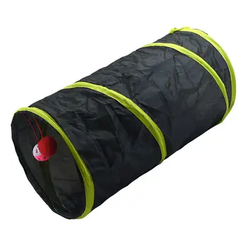 Cat Туннельная труба с игрушечным мячом Портативные складные трубы прямой формы Тренировка ловкости Игровая палатка для Kitty Rabbit Упражнения