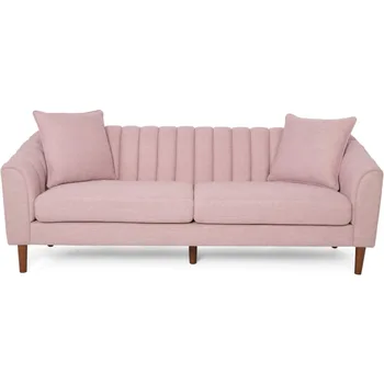 Christopher Knight Home Susan Fabric 3-местный диван, светло-румяный + темно-коричневый