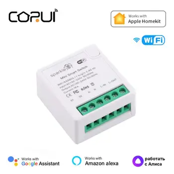 CORUI 16A Homekit WiFi Smart Switch Module 2-стороннее управление DIY Выключатели света Поддержка Alexa Google Home Siri Голосовое управление Алисой