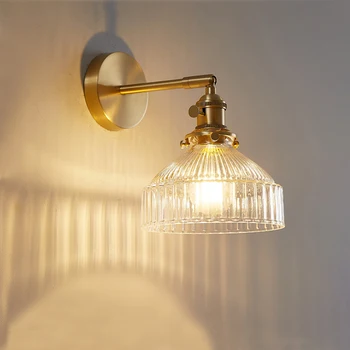 Creative 4 цвета скандинавский настенный светильник с переключателем для гостиной Роскошный декор Прикроватная лампа для чтения Стеклянный абажур Светодиодный настенный светильник