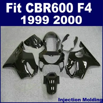 Custom Injection мотообтекатели комплекты для HONDA 1999 CBR600 F4 2000 CBR600F4 99 00 CBR600F глянцевые черные обтекатели кузовные детали