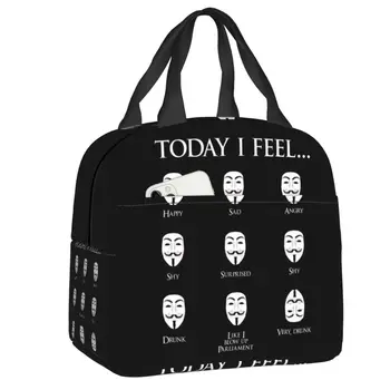 Custom V For Vendetta Fan Art Lunch Bag Женские теплые охладители изолированные ланч-боксы для студенческой школы