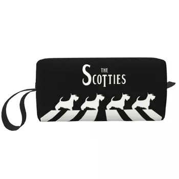 Cute The Scotties Дорожная сумка для туалетных принадлежностей для женщин Шотландский терьер Собака Макияж Косметический органайзер Beauty Storage Dopp Kit