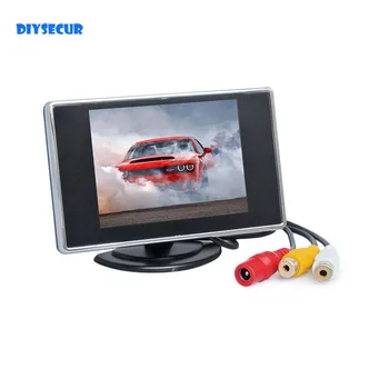 DIYSECUR 3,5-дюймовый цветной TFT LCD Автомобильный монитор заднего вида Парковка Монитор заднего вида с 2-канальным видеовходом