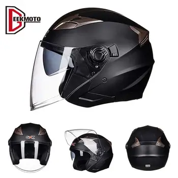 DOT Одобренный шлем Мотоцикл Двойной Объектив Capacete De Moto Мото Шлем Casque Moto Шлем с открытым лицом Моющийся вкладыш