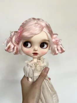 Dula Doll Парики для Blythe Qbaby натуральный мохер Розовые косички локоны жесткие швы
