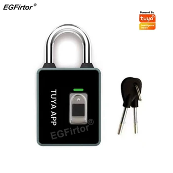EGFirtor Tuya Отпечаток пальца Навесной замок IC Карта RFID Пароль Ключ NFC Способ разблокировки Водонепроницаемый IP65 Bluetooth Умный электронный дверной замок