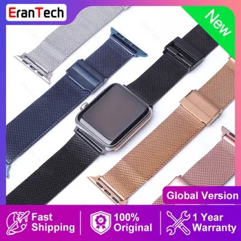 EranTech Миланский браслет для Apple Smart Watch Ремешок 42 мм 44 мм 45 мм 49 мм Металлический ремешок из нержавеющей стали для iwatch Ultra 9 8 7 SE