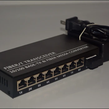 Ethernet медиаконвертер оптоволоконный коммутатор 1 волокно 8 RJ45 порт локальной сети 10/100 база HL-1118S-20A/BS