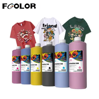 Fcolor Factory Outlet 6-цветный набор сублимационных чернил Сублимационное покрытие для хлопчатобумажной печатной машины для футболок Теплотрансферные чернила