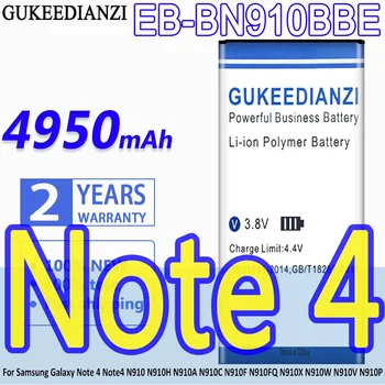 GUKEEDIANZI Аккумулятор EB-BN910BBE 4950 мАч для Samsung Galaxy Note 4 Note4 N910 N910H N910A N910C N910F