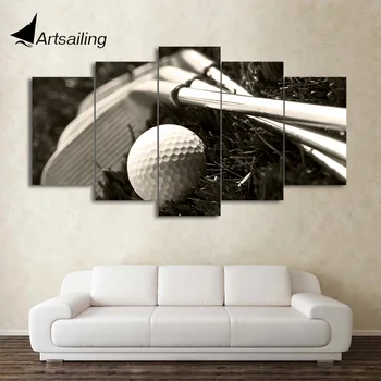 HD печатный холст 5 шт холст искусство клюшки для гольфа и мяч картина картина стены картины для гостиной современная бесплатная доставка cu-1794B