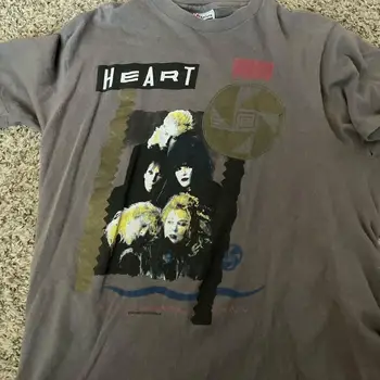 Heart Bad Animals Tour 1987 Угольная футболка с коротким рукавом 2-сторонняя футболка NH3887