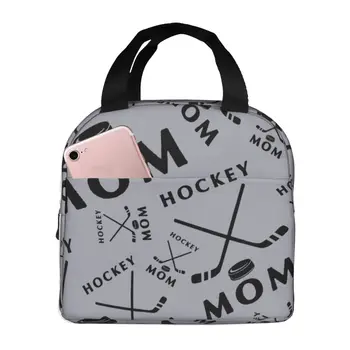Hockey Mom Женские сумки для ланча Изолированная сумка Bento Многоразовый термоланч-бокс для работы Пикники Большие сумки для женщин