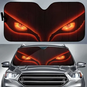 INSTANTARTS 3D Red Eyes Print Автомобильные аксессуары Складной солнцезащитный козырек для лобовых стекол УФ и тепло Автомобильный солнцезащитный козырек Ветровое стекло Автомобильный солнцезащитный козырек