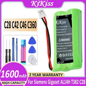 KiKiss Батарея C28 C42 C46 C360 1600 мАч для SIEMENS Gigaset AL14H T382 C28 C42 C46 C360 C365 A140 C36H Bateria