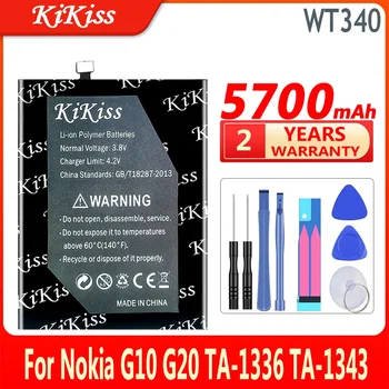 KiKiss Батарея WT340 5700 мАч для Nokia G10 G20 TA-1336 TA-1343 TA-1347 TA-1372 TA-1365 Батарея высокой емкости