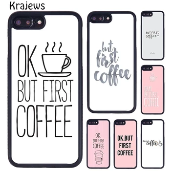 Krajews Frist But Coffee Pattern Чехол для телефона iPhone SE2020 15 14 6S 7 8 plus 11 12 mini 13 Pro X XR XS Max крышка оболочки coque