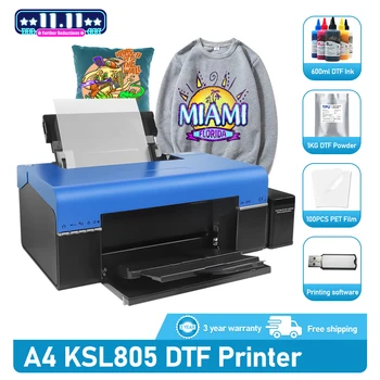 L805 A4 DTF Принтер Машина для печати на футболках с системой циркуляции белых чернил A4 DTF Прямой на пленку Принтер для футболок