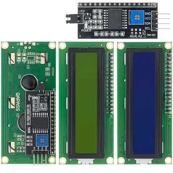 LCD1602 1602 ЖК-модуль Синий/желтый зеленый экран 16x2 символьный ЖК-дисплей PCF8574T PCF8574 интерфейс IIC I2C 5 В для Arduino