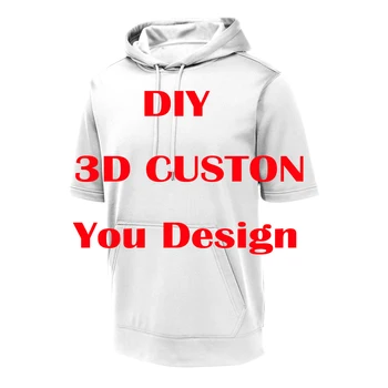 MCDV 3D-печатный DIY Индивидуальный дизайн Мужчины Для Женщин Футболка с капюшоном Летние повседневные футболки