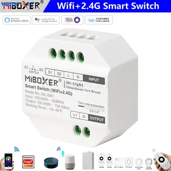 Miboxer Wifi + 2.4G Smart Switch WL-SW1 RF Push Dimmer Controller App/Voice/Remote Control AC100-240V для светодиодной подсветки/вилки/вентилятора