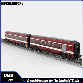 MOC-164215 Французские вагоны городской железной дороги для поезда Строительные блоки Сборка модели кирпичной игрушки Детские рождественские подарки