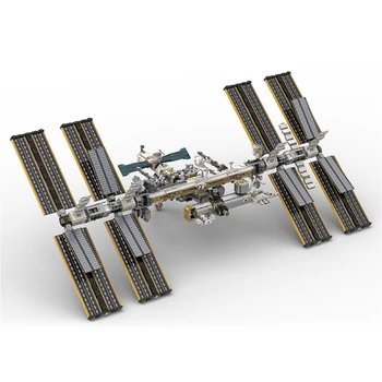 MOC Набор строительных блоков Международной космической станции в масштабе 1/110 Самая большая модульная космическая станция Искусственный спутник Космический корабль Игрушка