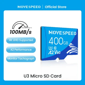 MOVESPEED U3 Micro SD-карта 512 ГБ 100 МБ/с Высокоскоростная карта флэш-памяти 128 ГБ 400 ГБ 64 ГБ 32 ГБ Class10 TF-карта для камеры DV