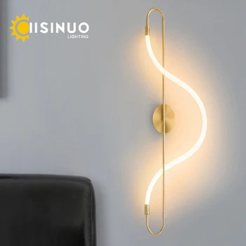 Nordic Creative Golden LED Настенный светильник Украшение дома Гостиная Прикроватная лампа 360 ° Adjustale Силиконовые бра Светильник