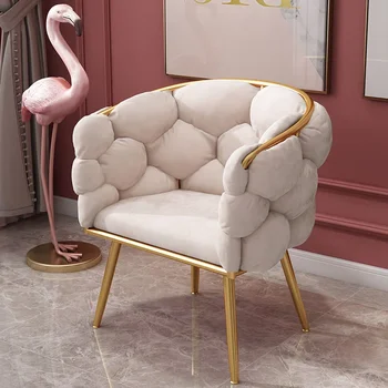 Nordic Home Makeup Chair Розовый бархат Современный дизайн Мебель Гостиная Досуг Кресло Роскошный комод для спальни Мягкие стулья