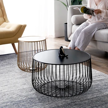 Nordic журнальный столик металлический круглый журнальный столик комбинация современного железного искусства простой дизайнерский диван маленький приставной столик