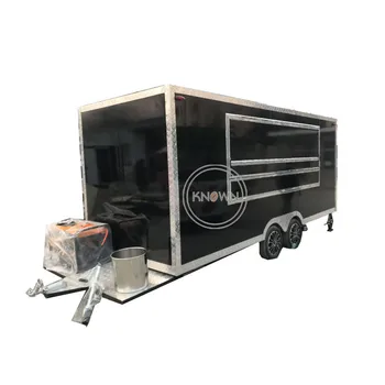 OEM квадратный ретро прицеп тележка для еды холодильник мобильный фургон для еды фаст-фуд трейлер с кухней на продажу