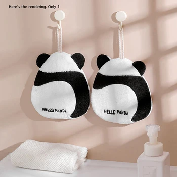 Panda Полотенце для рук Супер впитывающее полотенце для рук с висячим полотенцем для рук Коралловый флис Кухня Ванная комната Детское полотенце для уборки