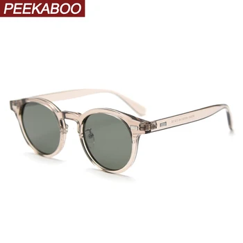 Peekaboo поляризованные солнцезащитные очки в корейском стиле для мужчин TR90 uv400 ретро солнцезащитные очки для женщин зелено-коричневые 2024 унисекс лидер продаж
